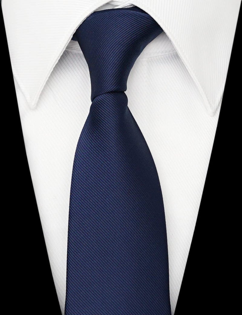 ZENXUS Solid Skinny Ties for Men, 2.5 inch Slim Deep Navy Ties Bulk for Wedding and Activities, 5-Pack - Image 2